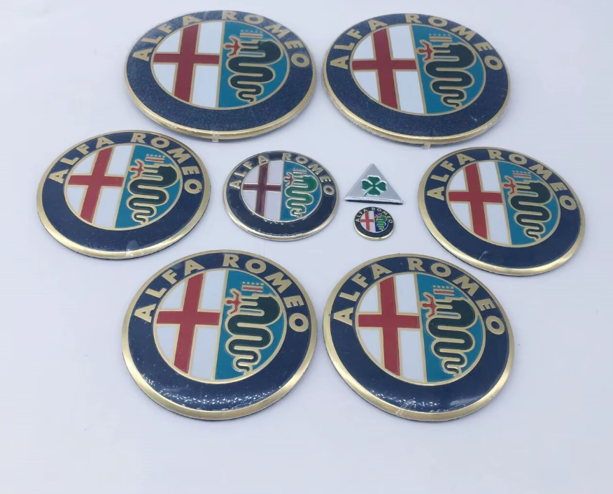 EMBLEMS SET - FOR ALL ALFA ROMEO MODELS - GIULIA, STELVIO, GIULIETTA, TONALE, BRERA, 159