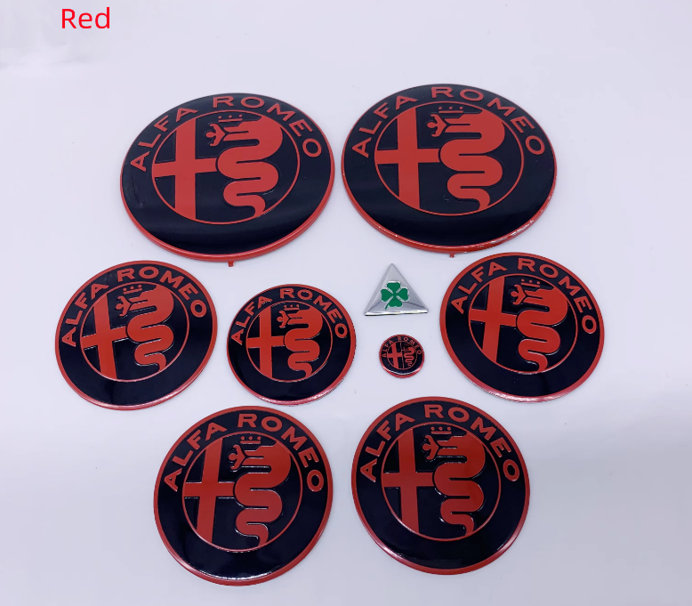 EMBLEMS SET - FOR ALL ALFA ROMEO MODELS - GIULIA, STELVIO, GIULIETTA, TONALE, BRERA, 159