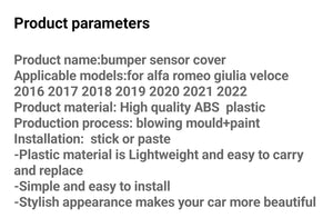 Radar, Acc bumper sensor cover for ALFA ROMEO GIULIA