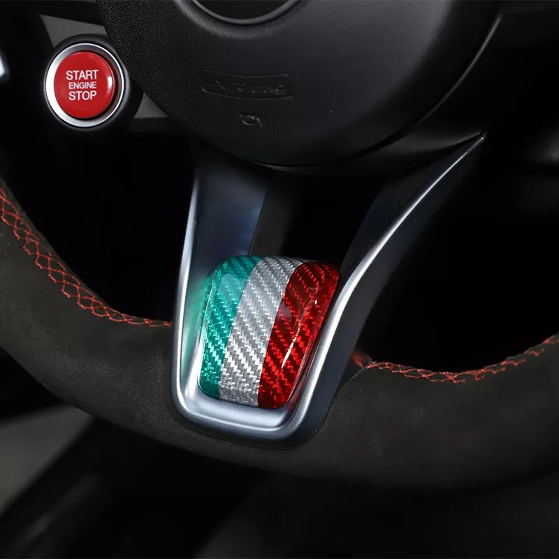 Real Carbon Steering Wheel Trim for 2020+ Alfa Romeo Giulia and Stelvio