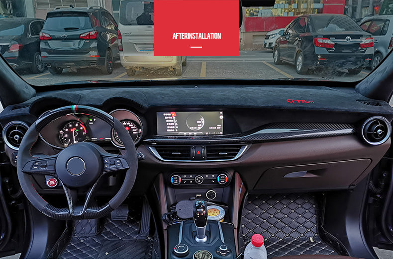 Custom Alcantara Car Dashboard Cover Wrap for Alfa Romeo Stelvio 2018-2020