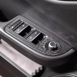 Real Carbon Fiber Door Buttons Trim Covers for Giulia