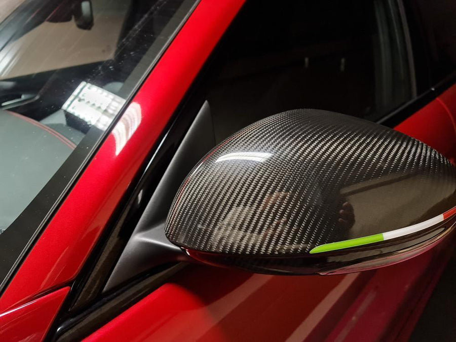Real Carbon Fiber Mirror Covers for Alfa Romeo Stelvio & Giulia