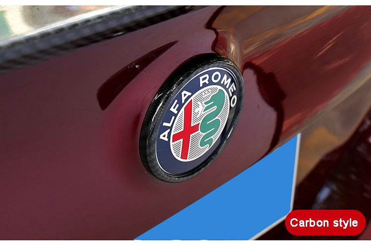 Carbon Look Front And Rear Logo Cover ALFA ROMEO GIULIA AND STELVIO
