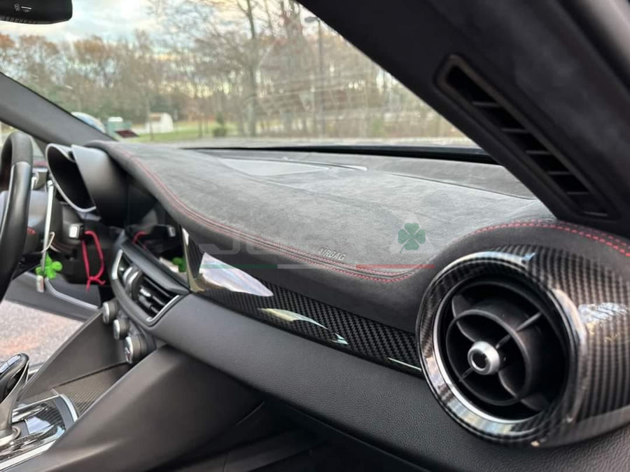 Alfa Romeo STELVIO GIULIA Door Handle Inserts Cover 4pcs Stainless Steel  Frame Plate Interior Dashboard Dash Trim Car Accessories 