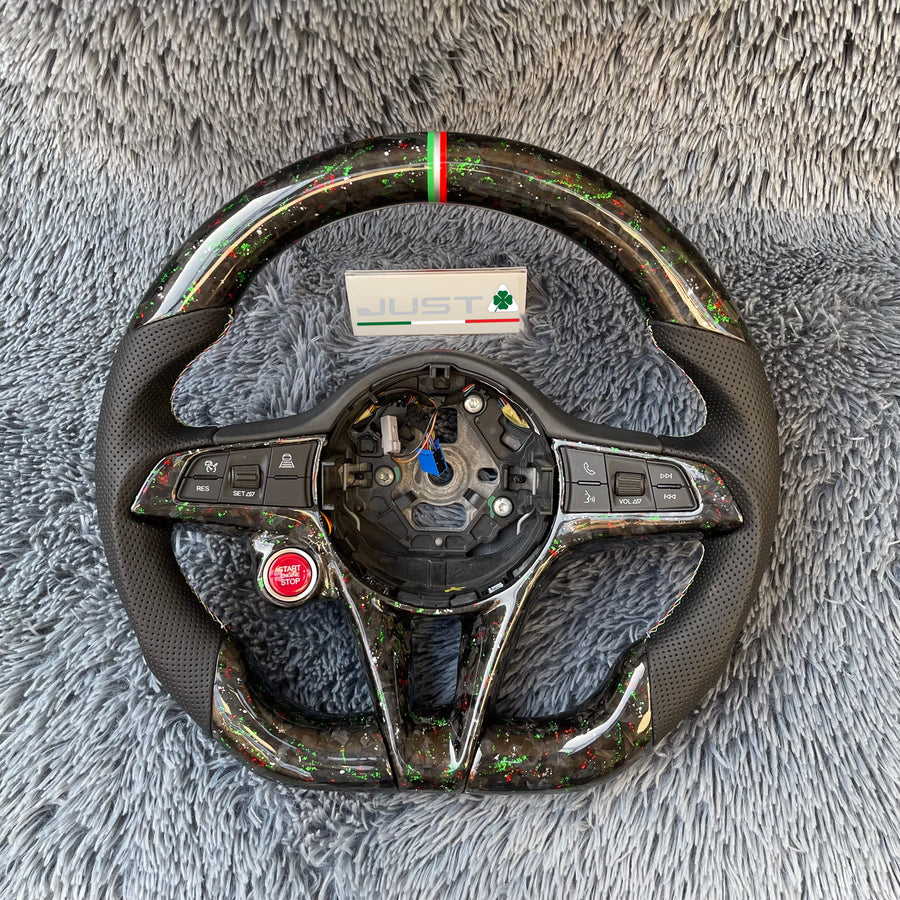 Real Carbon Fiber Forged Custom Made Steering Wheel for Alfa Romeo Giulia & Stelvio