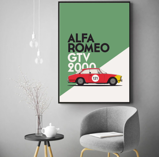Alfa Romeo GTV 2000 Classic - Canvas * Sign