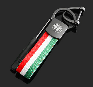Alfa Romeo Keychain - Italian Colours & Alfa Romeo Logo
