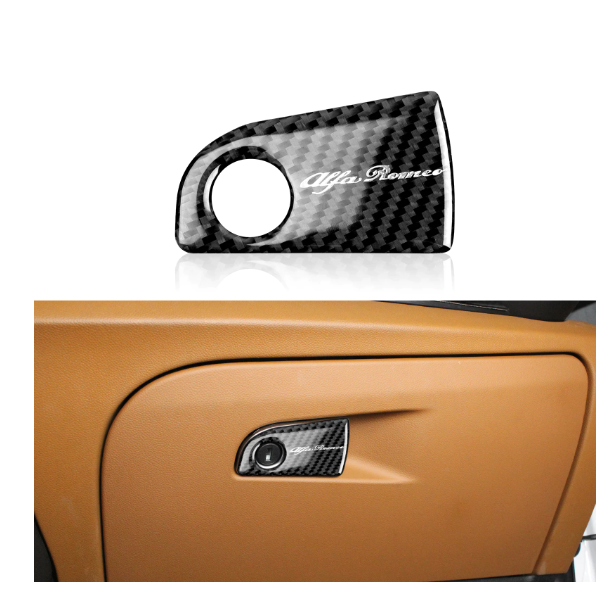 Real Carbon Fiber GloveBox Handle Cover For Alfa Romeo Giulia and Stelvio