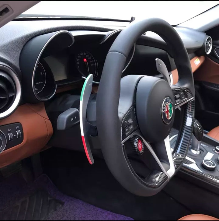 Steering wheel paddle shifters sticker - italian flag