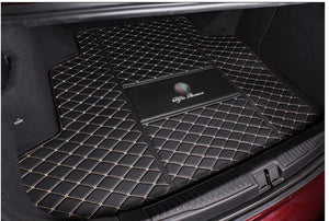 GIULIA - Leather trunk protector mat with logo