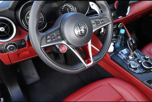 Real Carbon Steering Wheel Trim for Alfa Romeo Giulia and Stelvio
