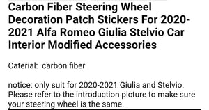 Real Carbon Steering Wheel Trim for 2020+ Alfa Romeo Giulia and Stelvio