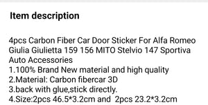 Door step stickers carbon look - Giulia stelvio giulietta 159 156 mito