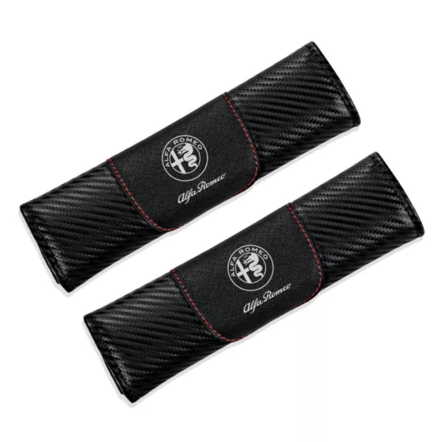 Seat Belt Protector Carbon Look For Alfa Romeo Giulia, Stelvio, Giulietta, Mito, 147 GTA, 156, 159