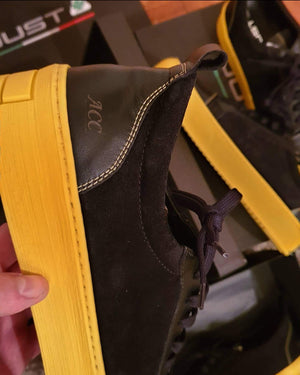 "VANS" YELLOW  SOLE SHOES AND YELLOW STITCHING